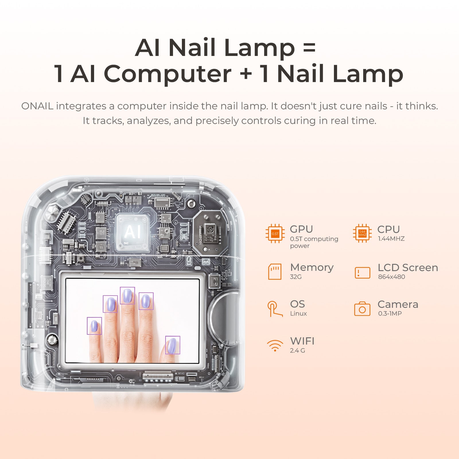 ONAIL 1 PRO MAX-Rechargeable AI Nail Lamp