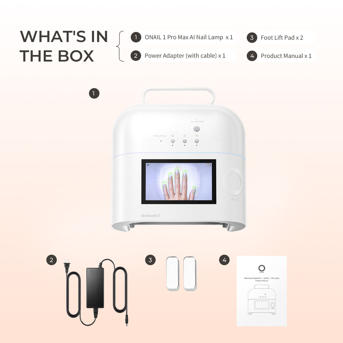 ONAIL 1 PRO MAX-Rechargeable AI Nail Lamp