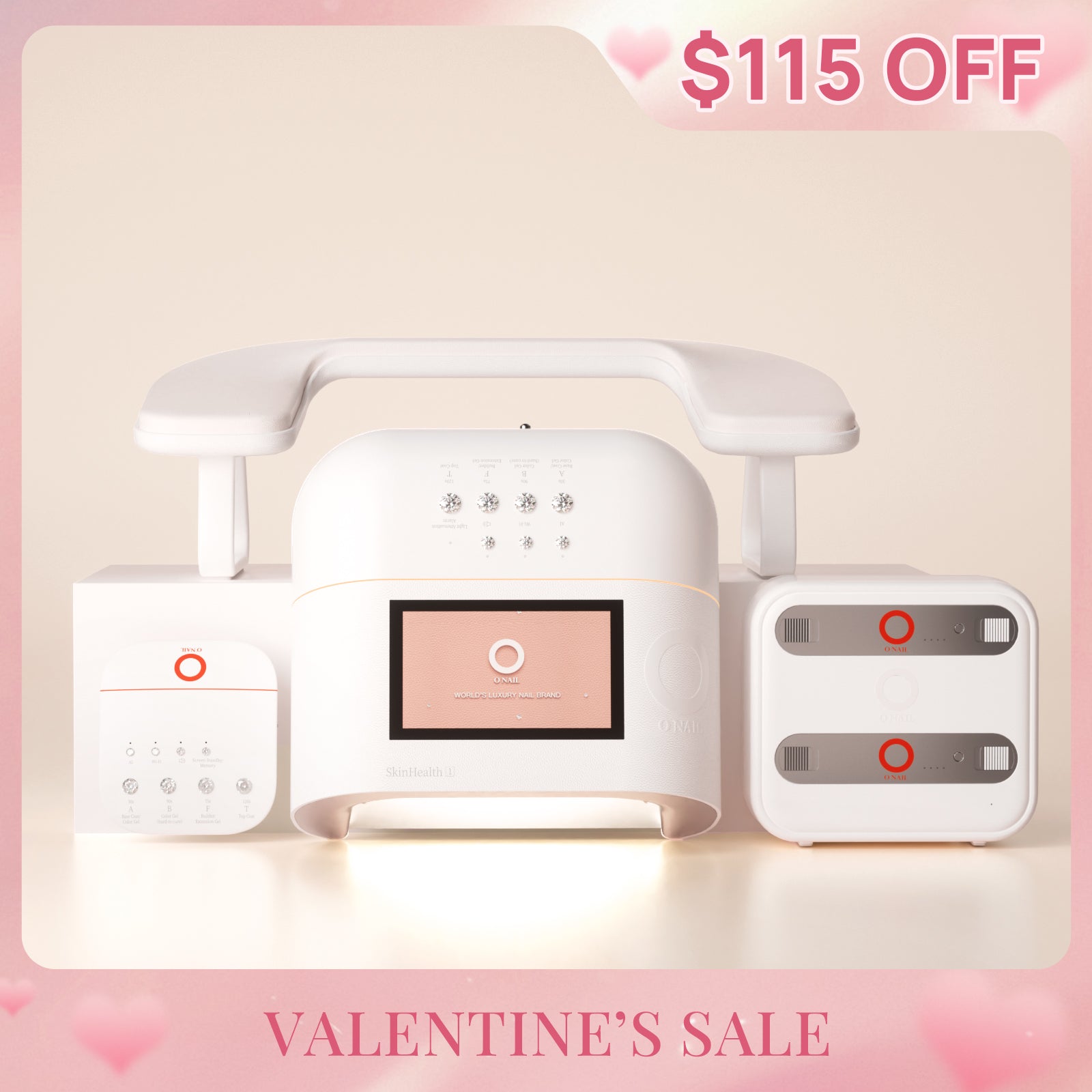 AI Nail Lamp + Wireless Keyboard + Armrest + Battery Cabinet + 2 Batteries