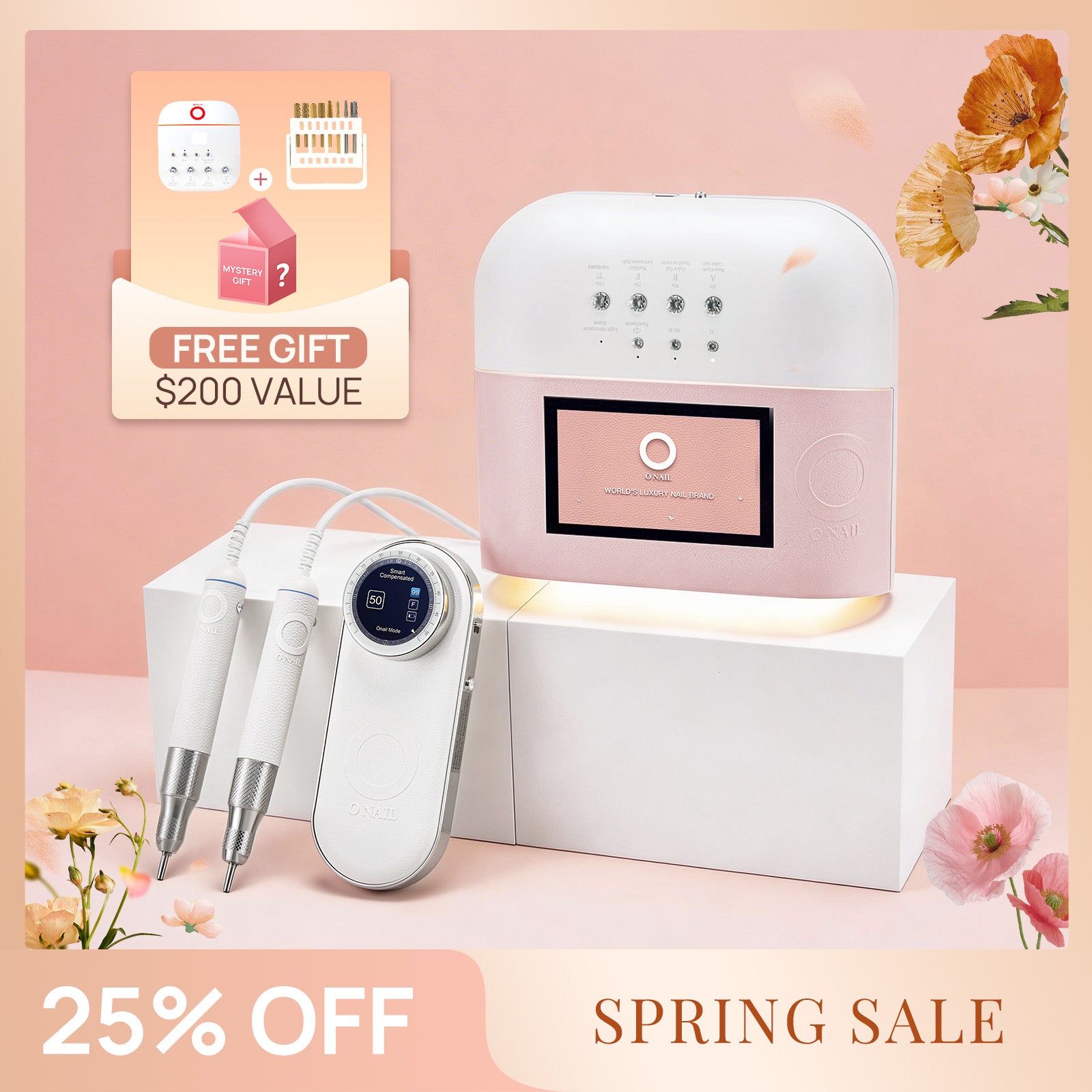 Pro Max Nail Drill & AI Nail Lamp Bundle – Free Bit Set + Wireless Keyboard + Mystery Gift