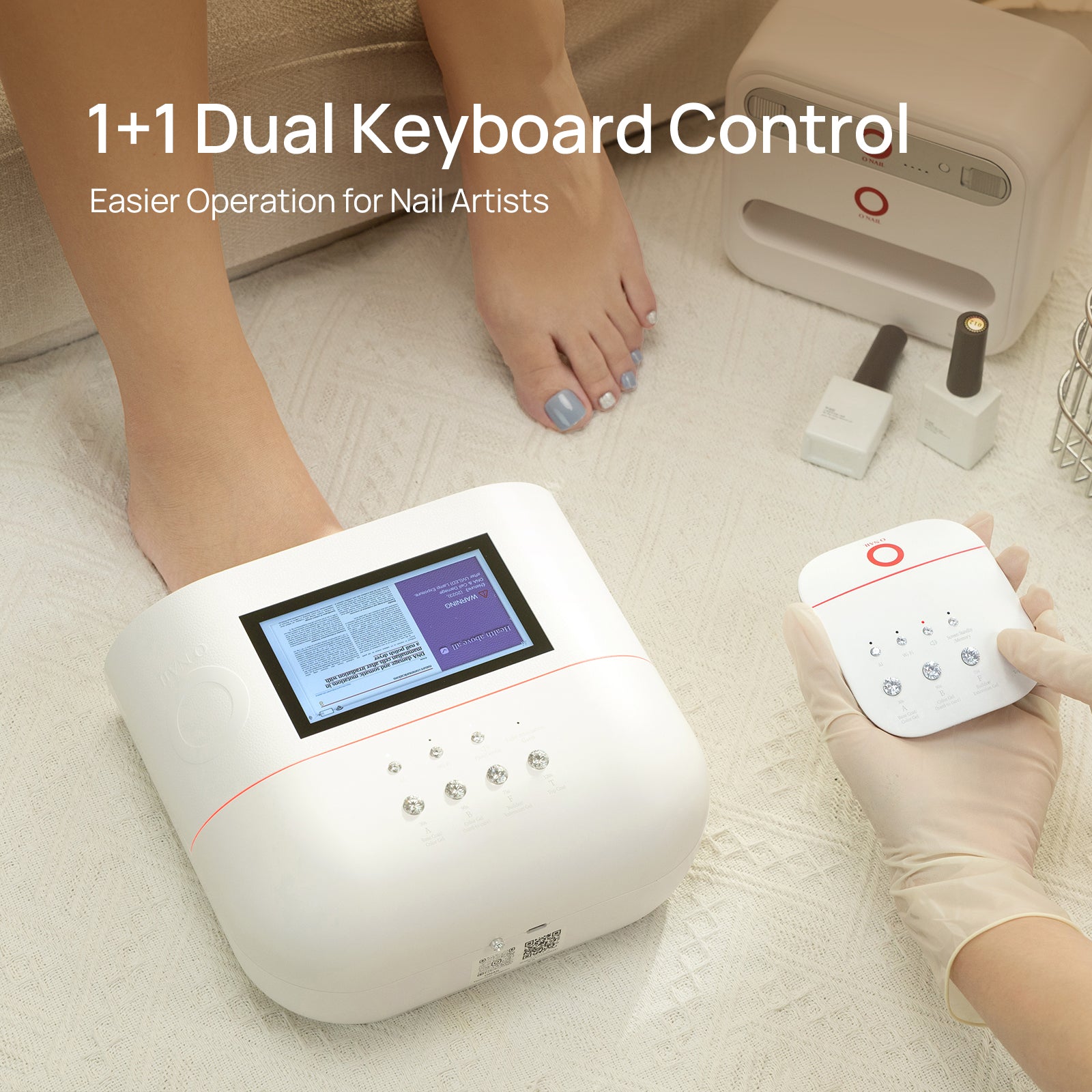 Estación de trabajo de uñas con IA | SUNX PRO MAX + Teclado inalámbrico + Reposabrazos
