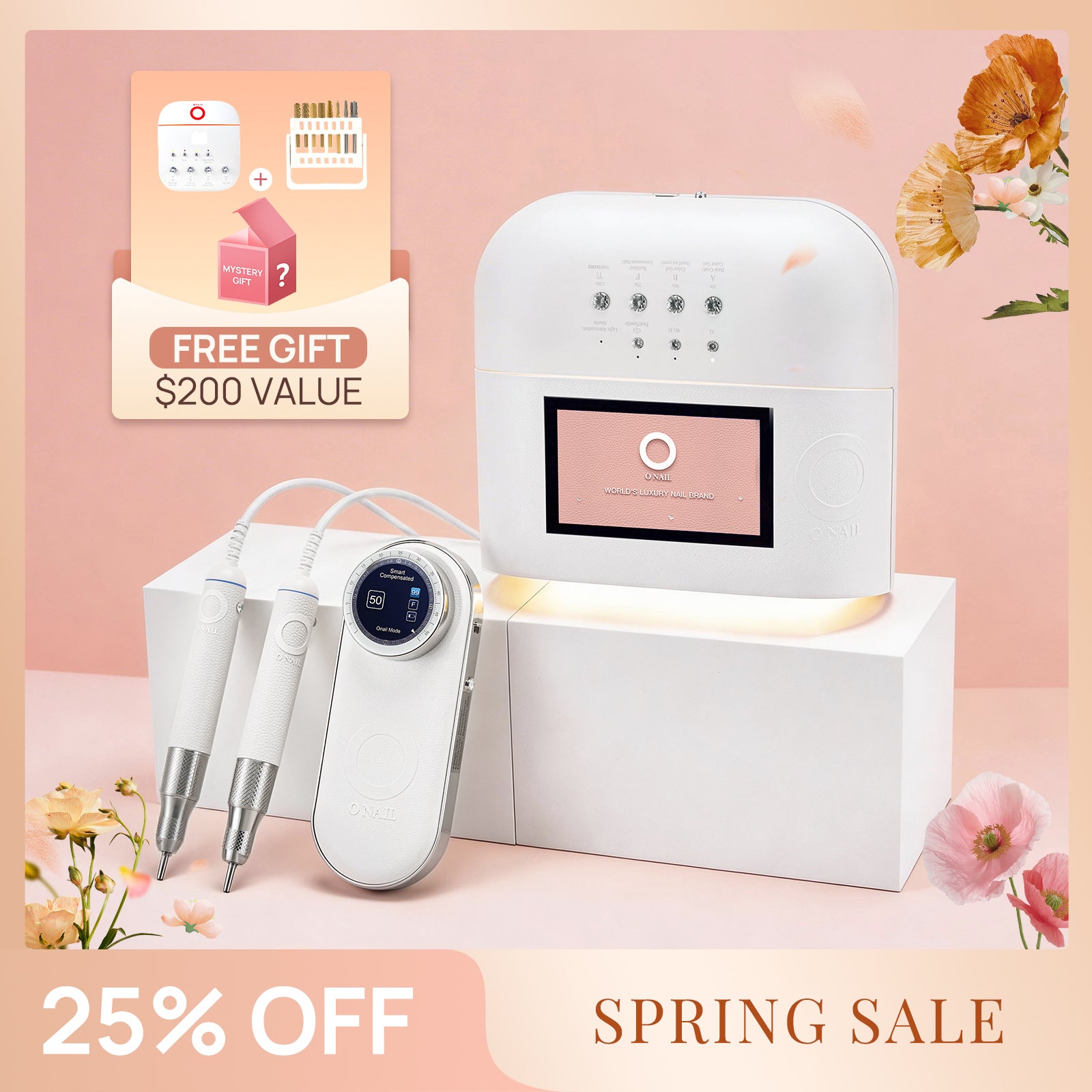 Pro Max Nail Drill & AI Nail Lamp Bundle – Free Bit Set + Wireless Keyboard + Mystery Gift