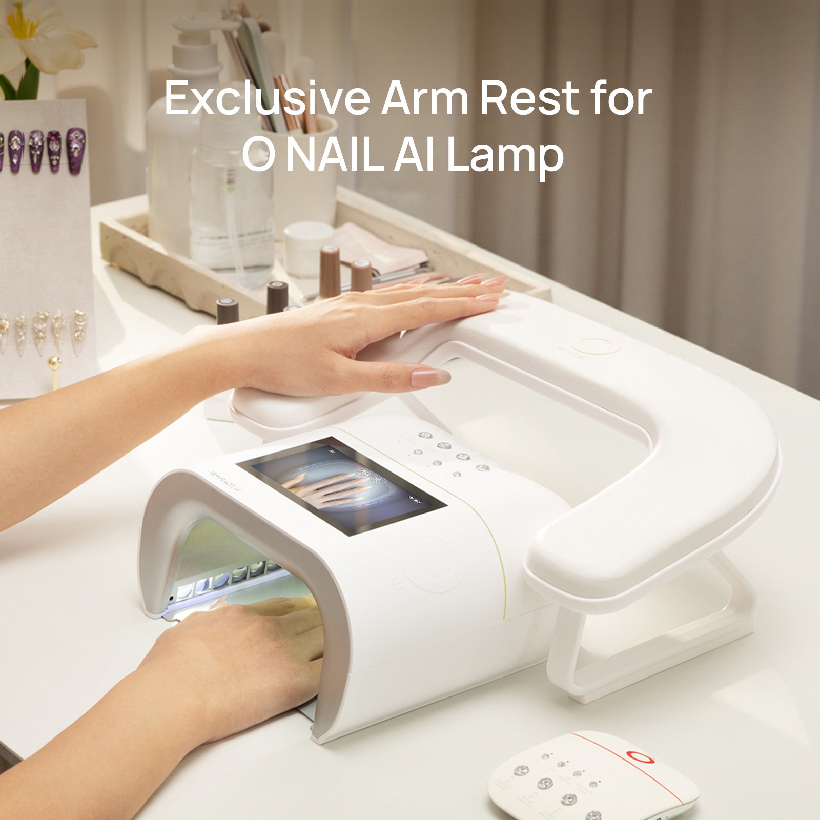 ONAIL LED AIネイルランプ ワイヤレスキーボード付き AI Nail Workstation | SUNX PRO MAX + Wireless Keyboard + Arm Rest