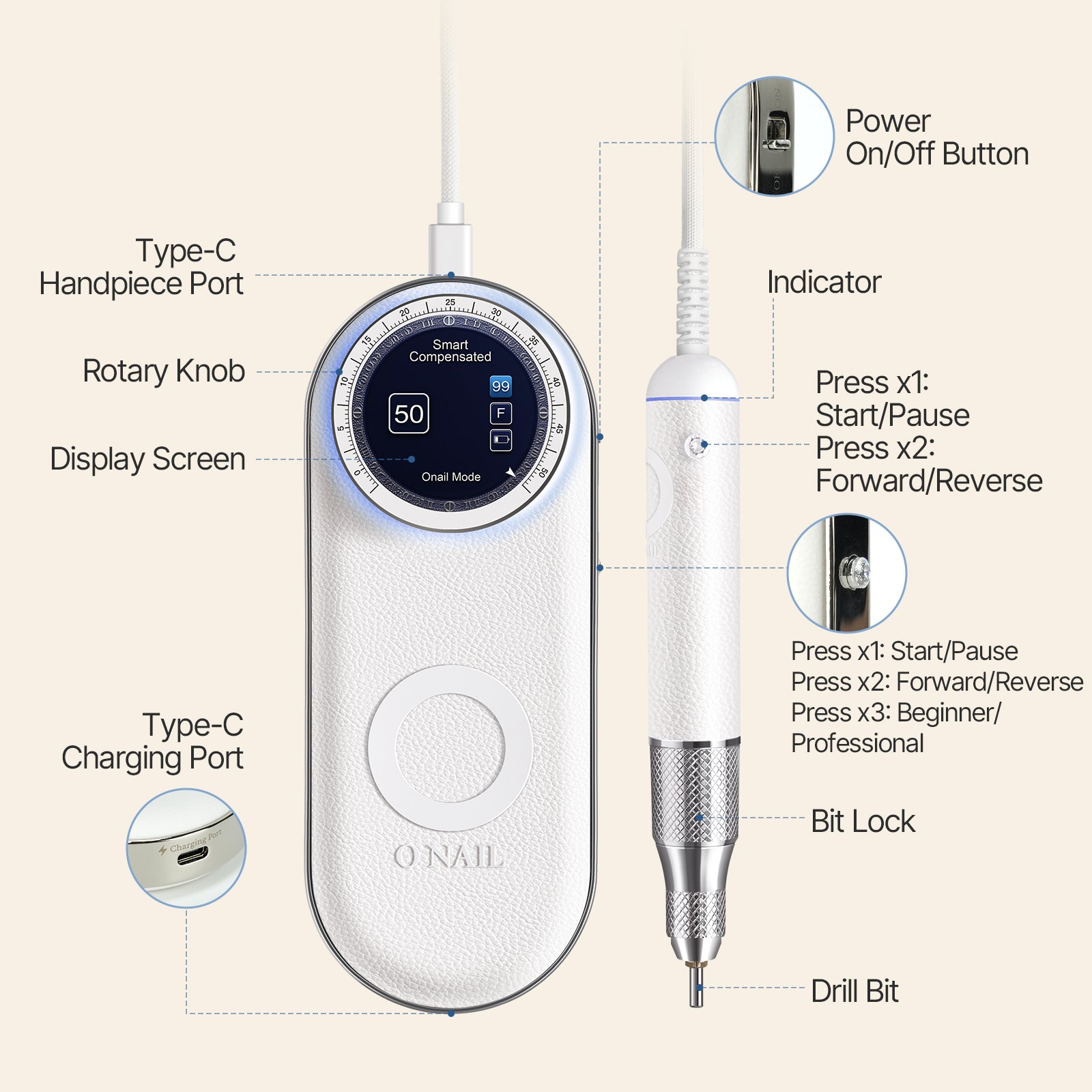 ONAIL Nail Drill Pro Max – O NAIL ONAIL Nail Drill Pro Max – O NAIL