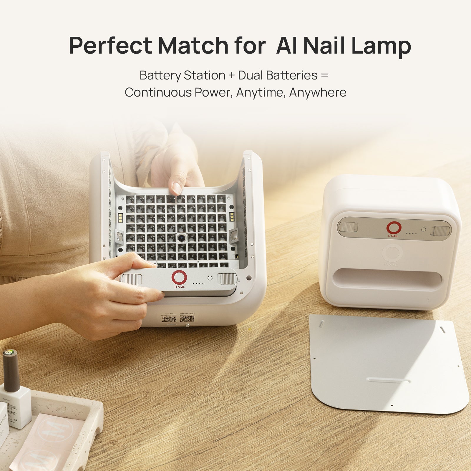 ONAIL Essential Starter Set – AI Nail Lamp + 2 Batteries +