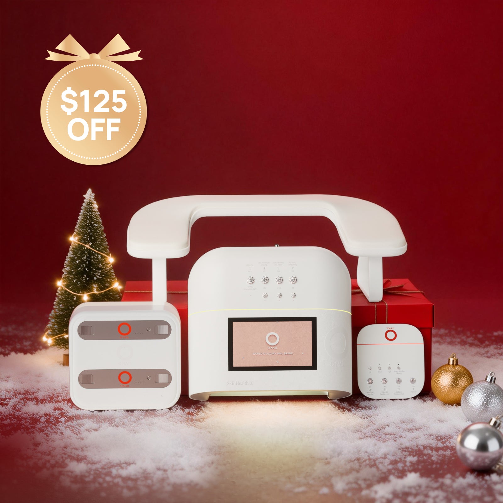 Ultimate AI Nail Lamp Pro Kit: AI Nail Lamp + Wireless Keyboard + Armrest + Battery Cabinet + 2 Batteries