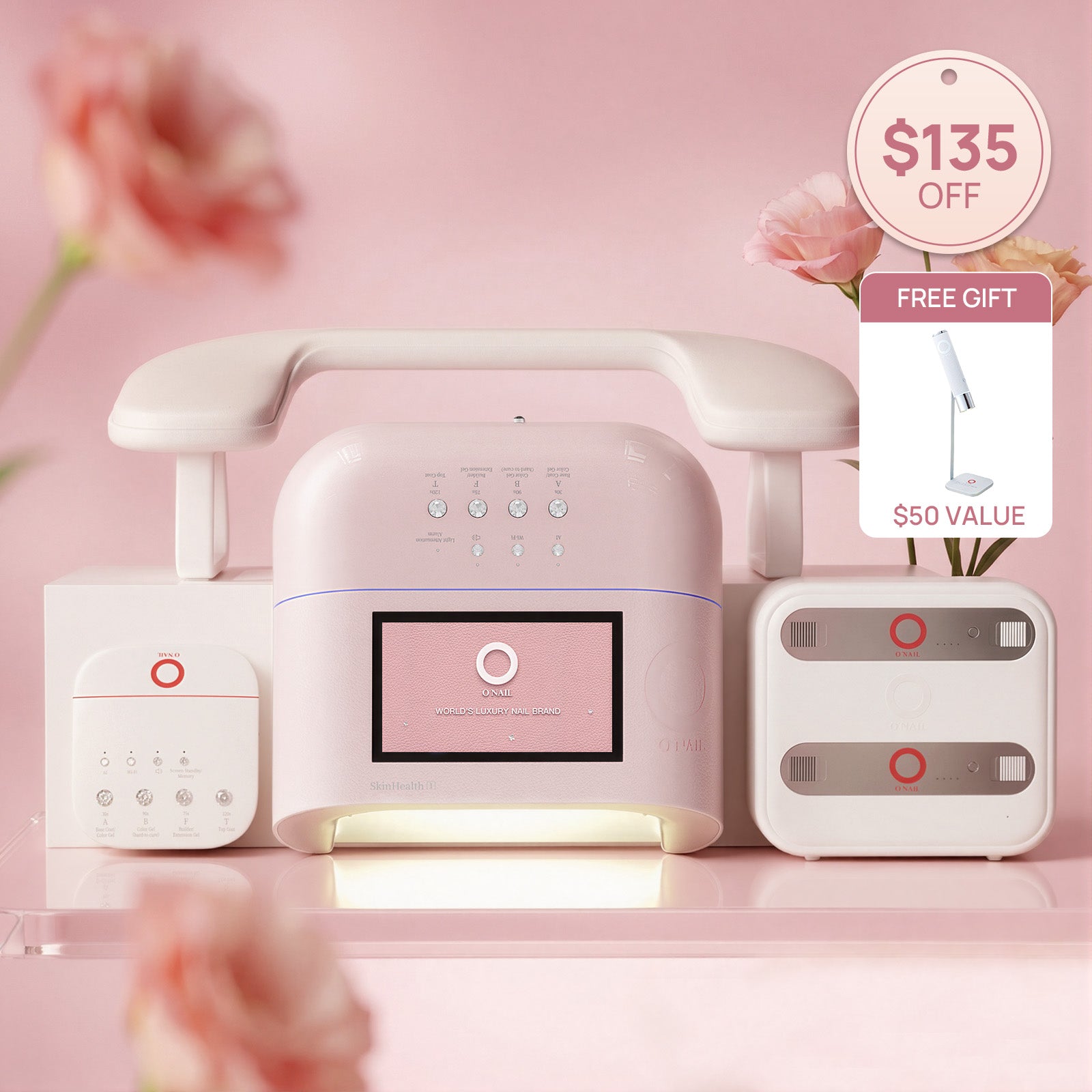 ONAIL Advanced Salon Set – AI Nail Lamp + Wireless Keyboard +